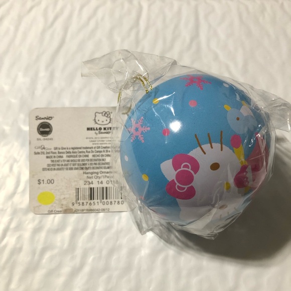 NWT 1976, 2012 Sanrio HELLO KITTY Hanging Tin Ornament Ball - Picture 6 of 6